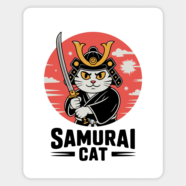 Samurai Cat Magnet by CreativeSage